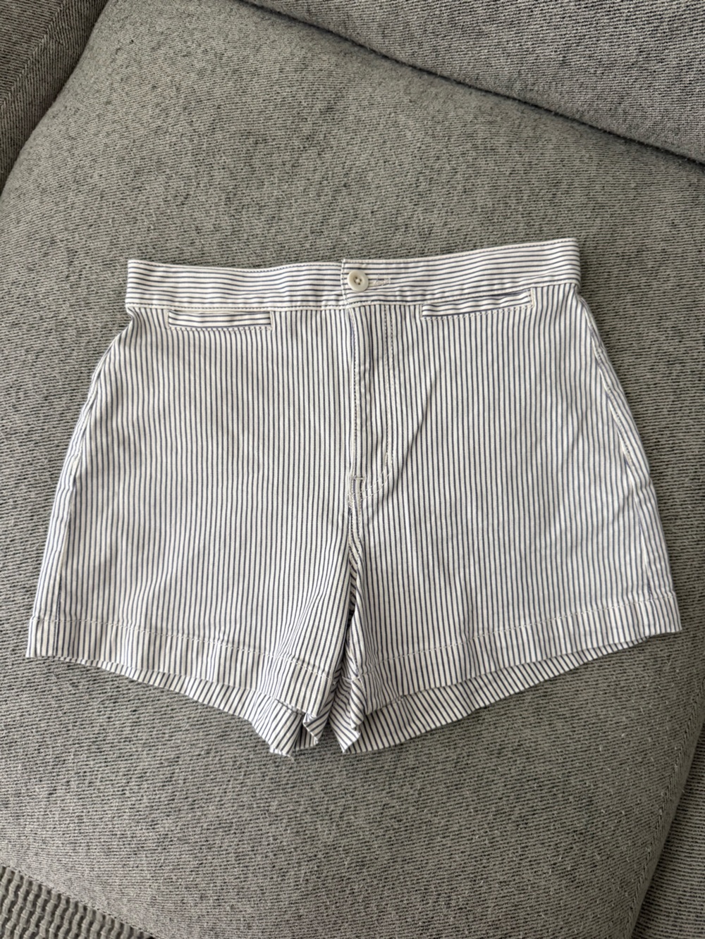 Madewell Pinstripe High Waist Short